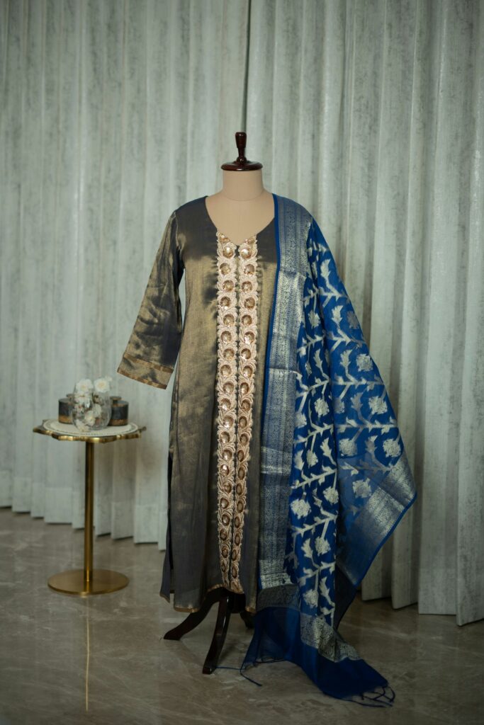 Crimson Organza Embroidered Dupatta